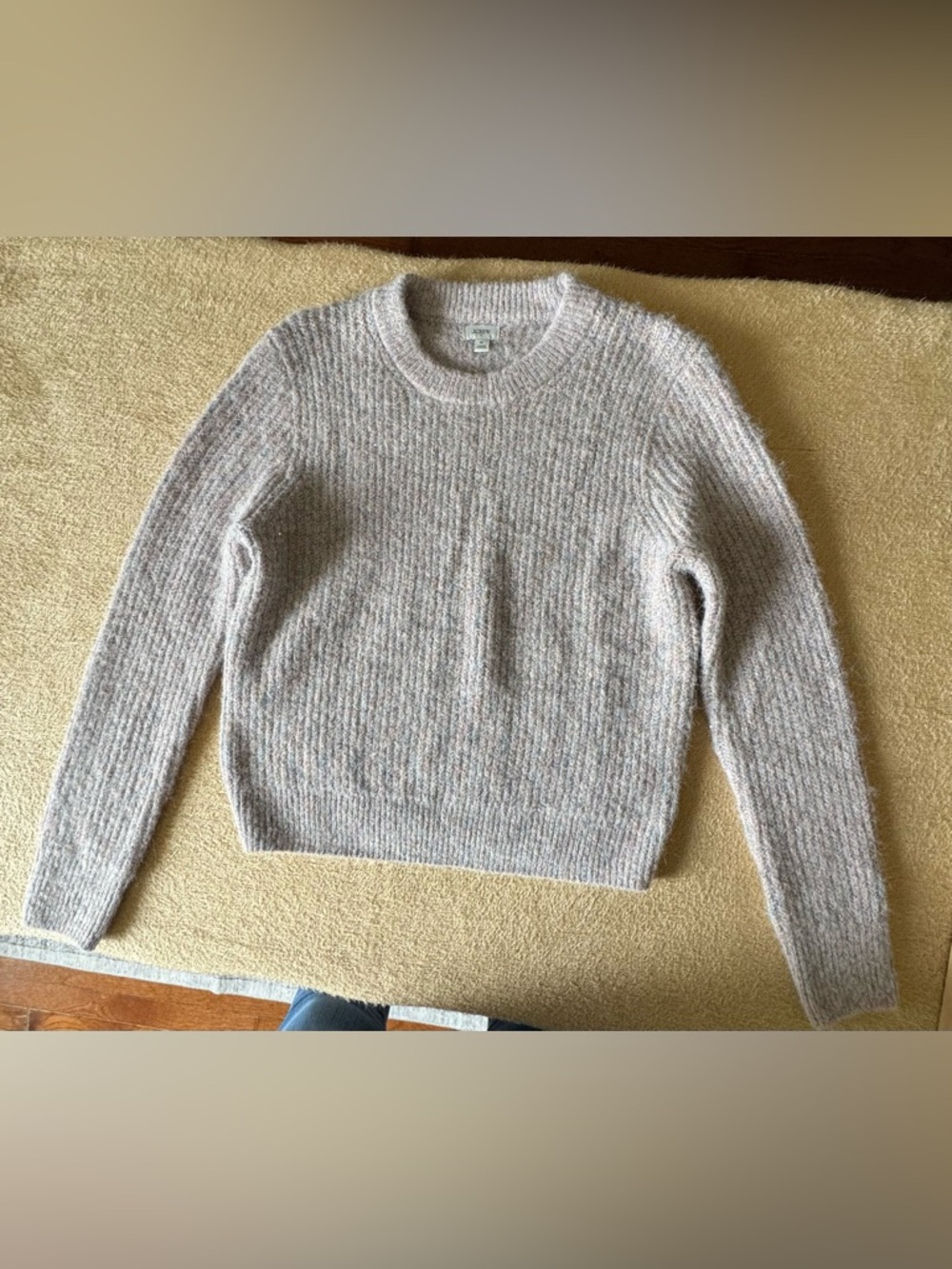 J. Crew Light Heather Crewneck Ribbed Mohair-Blend Sweater